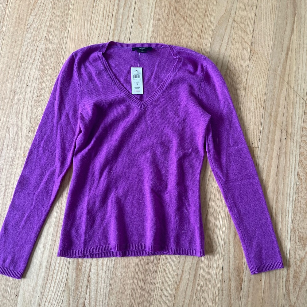 Purple V-Neck Sweater